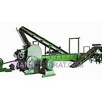 Tire recycling line